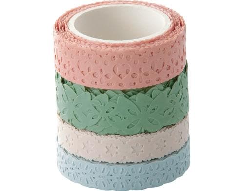 Folia Washi Tape Dekor pastell 4 Rollen