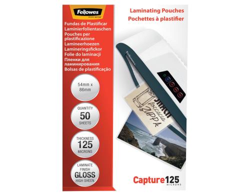 Fellowes Laminierfolien 125 Mikron 50 Stück, 54x86mm