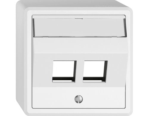 Feller EDIZIOliv AP-Montageset Keystone Für 2x RJ45 Modu weiss