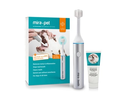 Mira Pet Ultraschallzahnbürste V2 Ultraschall-Zahnputzgel für Hunde