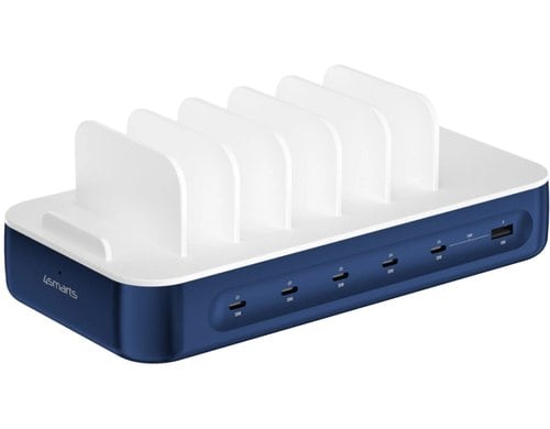 4SMARTS Ladestation Team, Navy 100W, 5x USB-C, 1x USB-A, 6 Kabel