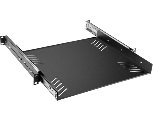 Adam Hall 19? Parts RACK TRAY 01 1HE mit Auszugschienen Stahl Schwarz