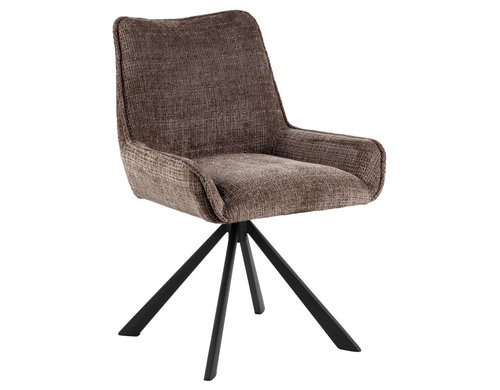 AC Design Esszimmerstuhl Eddie 2 Stück Stahl/Textil, Braun