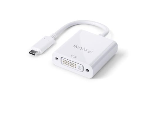 PureLink Monitoradapter USB Typ-C zu DVI 2K bis 60Hz, DVI Single Link, Weiss