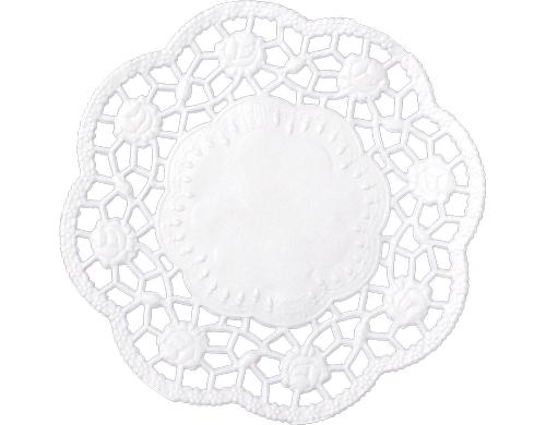 Demmler Tortenspitze Rose 9cm 24 Stück, weiss, rund