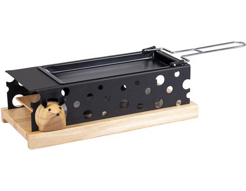 Kadastar Kerzenraclette Holz Mouse, schwarz 25 x 11.8 cm, mit 4 Rechaudkerzen