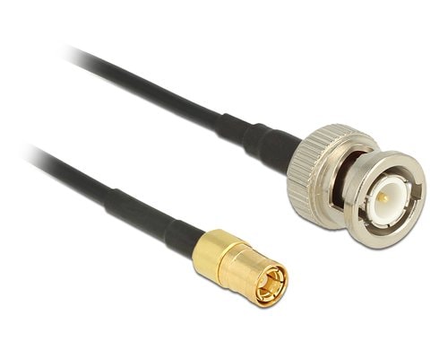 Delock Antennenkabel BNC St > SMB St 3 m 50 Ohm, koaxial, RG-174