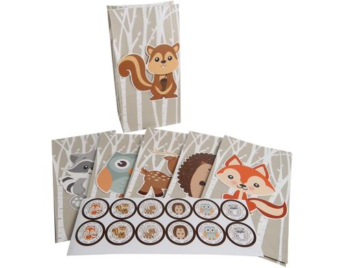 Cut my Cookies Tueten mit Waldtieren 22x12x8cm, samt Sticker