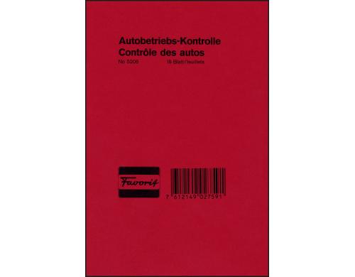 Favorit Autobetriebs-Kontrolle 16 Blatt weiss, Einband Presspan rot, D/F, 120x180mm