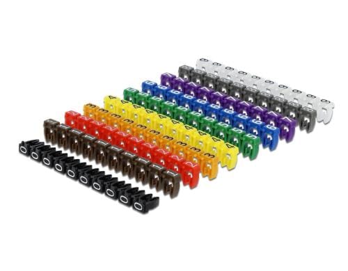 Delock Kabelmarker-Clips 0-9, 100-teilig 10x 10 Kabelmarker-Clips 0-9, farbig