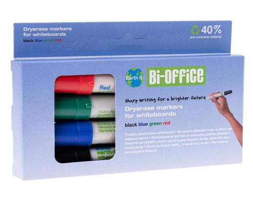 Bi-Office Whiteboard-Marker Earth-it 4er schwarz/rot/grün/blau
