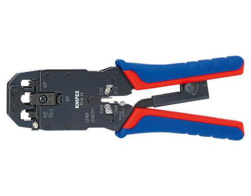 Knipex Crimpzange für Westernstecker 200 mm brüniert Mehrkomponenten-Hüllen