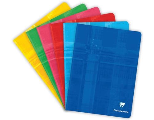 Clairefontaine Heft assortiert 10 Stk 17 x 22 cm, 5 mm kariert, 48 Blatt, Stab 4°