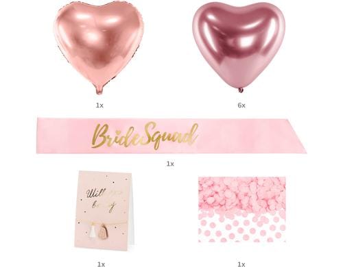 Partydeco Bride Squad Set Mix 10 Stück, rosa