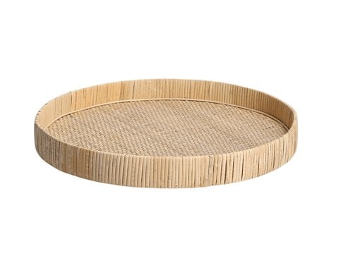 Zeller Present Serviertablett Nature Rattan, Ø 40 x 5 cm