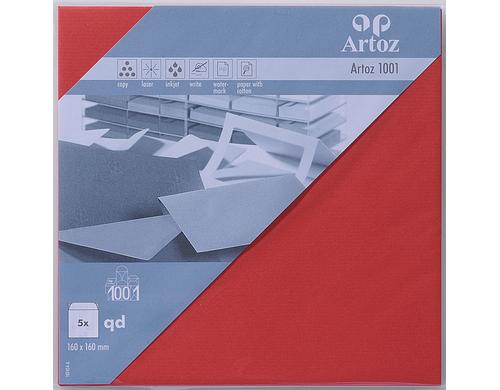 Artoz Couvert 1001 16cmx16cm 100  gm2, Rot, 5 Blatt