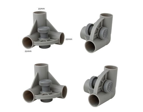 Plastic Eckteile für Steckschränke 25/22mm, 4 St., Grau