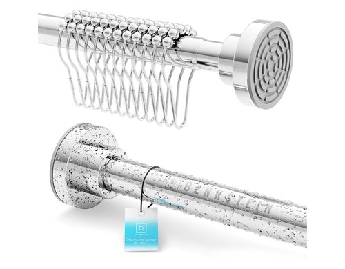 Benkstein Benkstein Duschvorhangstange 125 bis 220 cm, 12 Ringe,
