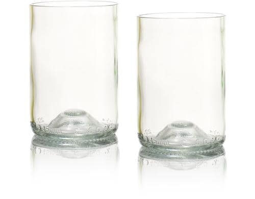 Rebottled Trinkglas Clear 2er Set D 7.2cm, H 11cm, recyceltes Glas