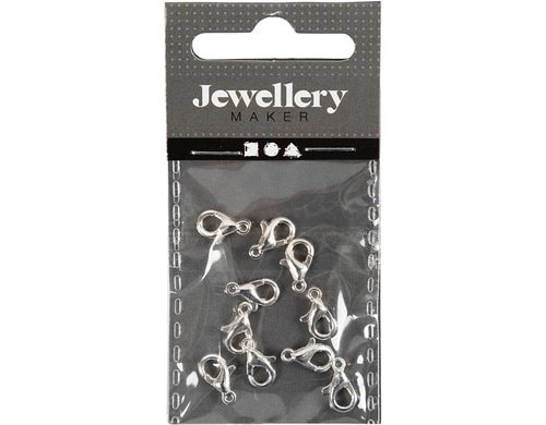 Creativ Company Verschluss Karabiner 10mm, silber, 10 Stk