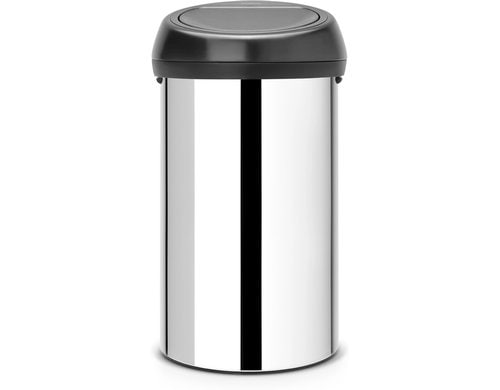 Brabantia Toucheimer Touch Bin 60 Liter, Brilliant Steel/Deckel Schwarz