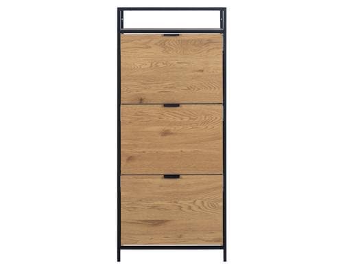 AC Design Schuhschrank Seaford Stahl/MDF, 56x30x129 cm, Wildeiche