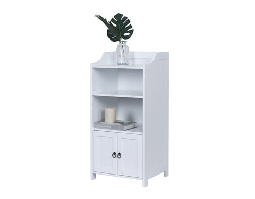 relaxdays Badezimmerschrank 4 Fächer MDF, China, Weiss