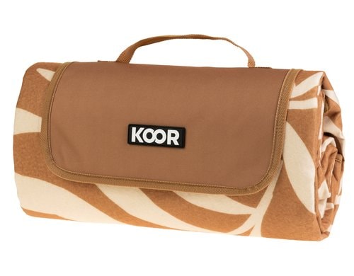 KOOR Picknickdecke Leaves braun 135 x 160cm , 100% Polyester