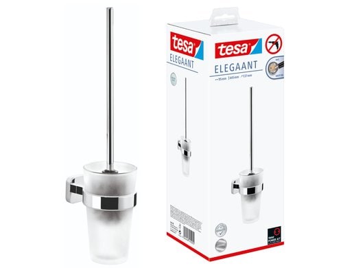 tesa WC-Bürsten-Set ELEGAANT Serie ohne Bohren, silber