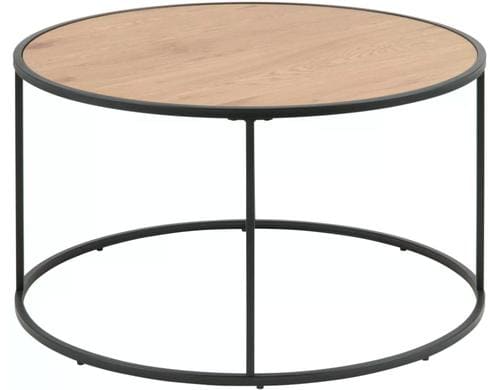 AC Design Couchtisch Seaford Rund Stahl/MDF, Ø 80 x 45 cm, Wildeiche