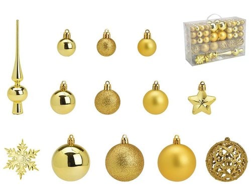 G. Wurm Weihnachtskugeln-Set 111er Ø 3/4/6 cm, gold