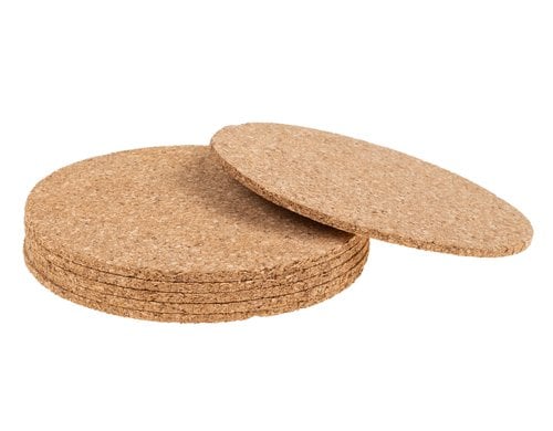 FURBER Glasuntersetzer Rund 6er Set Kork, 100x3mm