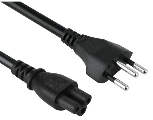 F.power Netzkabel C5-T12 3.0m sw 230V, H05VV-F 3G0.75, schwarz (0/50)