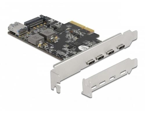 Delock 90059 PCI Express x4 Karte zu 4 x USB Type-C + 1 x USB Typ-A