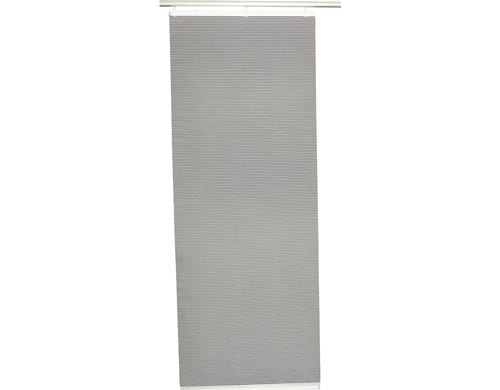 Hubatka Flächenvorhang Uni Weiss 60x240 cm, halbtransparent,mit Clic Gleiter