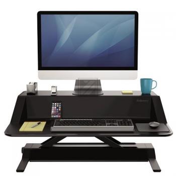 Fellowes Sitz-Steh Workstation Lotus schwarz, Gegengewicht-Technologie