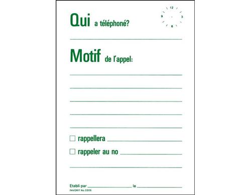 Favorit Mitteilungsblock A6 französisch weiss, 60 Blatt