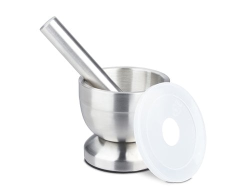 relaxdays Mörser mit Stössel 10 cm Edelstahl, 200ml