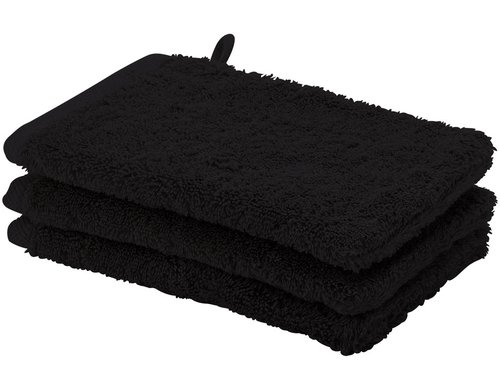 Aquanova Waschhandschuh London, 16x22 cm Schwarz,100% ÄgyptischeBaumwolle, 600 gr/m²