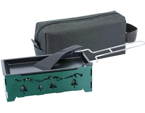 Kadastar Kerzenraclette 2go Panorama Grün 19x 9.8x7.2cm, mit 4 Rechaudkerzen, Tragebe