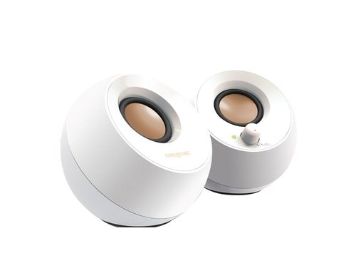 Creative Pebble 2.0 Lautsprecher 3,5 mm Stereoklinke, USB Powered, weiss