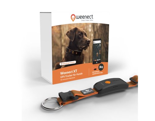 Weenect GPS-Tracker für Hunde XT inkl. Halsband 37,5 bis 56,5cm, orange