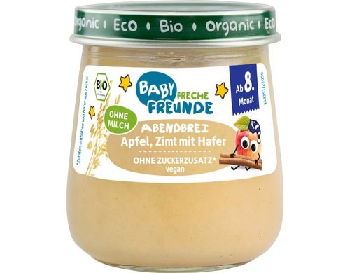 Freche Freunde Gläschen Abendbrei Apfel, Zimt & Hafer / 120g