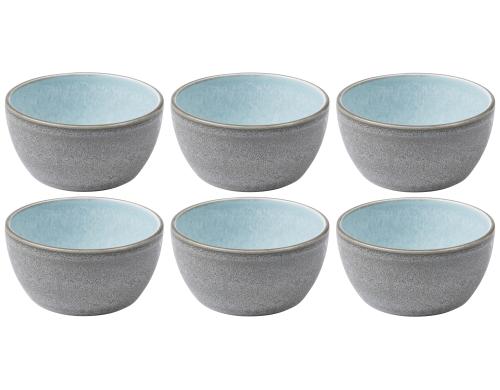 Bitz Schale 10cm grau/hellblau 6 Stk., 10cm Durchmesser, Stoneware