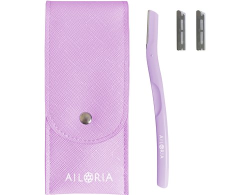 Ailoria Gesichtsrasierer Glow Touch Violet Dream mit Etui, 2 Ersatzklingen