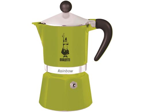 Bialetti Rainbow für 3 Tassen grün Aluminium, 200ml, 13,3 cm x 8,2 cm x 18 cm