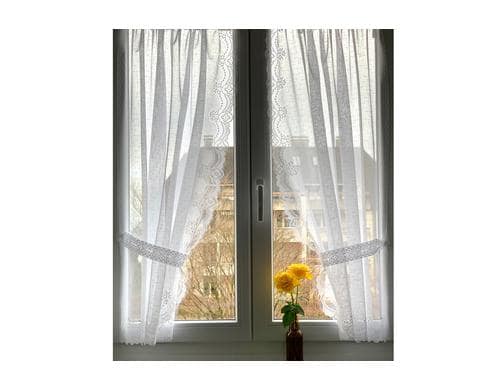 Hubatka Spitzen-Vitragen, 95x110cm 2 Stück, Weiss, 100% PES, mit Borte