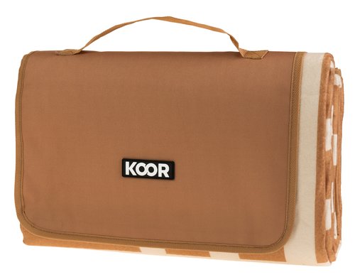 KOOR Picknickdecke Stripe check braun 150 x 200cm , 100% Polyester