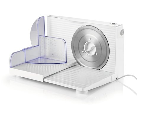 GOURMETmaxx Allesschneider 150W weiß Schnittstärke: 1.5-15 mm,  Mit Fingerschutz