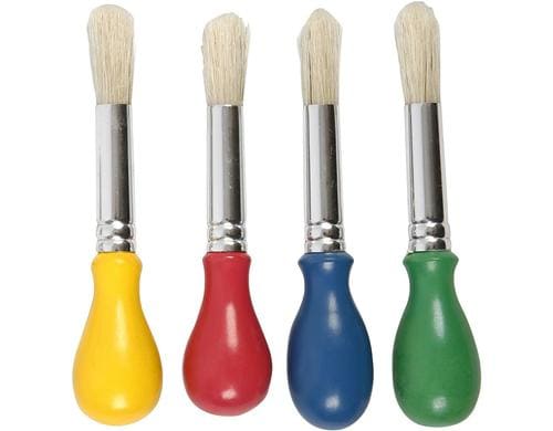 Creativ Company Ballon-Pinsel 4 Stück, Schweinborsten